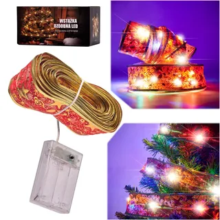 KIK - Band dekorative LED-Leiste 10m 100LED Weihnachtsbaumbeleuchtung Weihnachtsdekoration multicolor mit Batterien