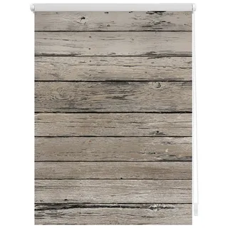 Lichtblick Rollo Klemmfix, ohne Bohren, blickdicht, Bretter-Vintage