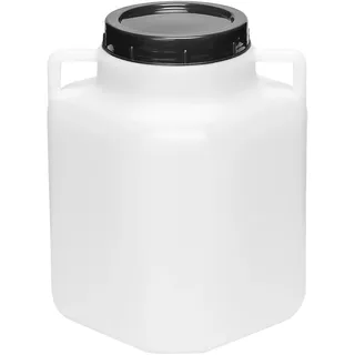 Garronda 5 Liter BPA-freies quadratisches Fass und Futtertonne Weithalsfass Wassertank und Behälter mit Deckel für Sauerkraut sowie Surfass Pökelfass für Fleisch GD-0088 Weiß - Weiß