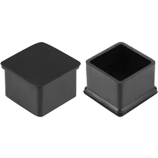 sourcing map 4Stk. Gummi Möbelkappen 40mm x 40mm Quadratisch Form Tisch Stuhl Beine Deckel