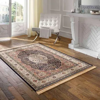 Taracarpet Teppich Palazzo Royal Lilian blau 135x195 cm Kurzflor Orientteppich für Wohnzimmer Esszimmer und Schlafzimmer