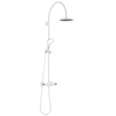 Dornbracht Showerpipe mit Brause-Thermostat, ohne Handbrause, Ausladung Standbrause 420 mm, Farbe: Snow (weiß matt)