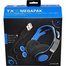 Bild von - TX30 Megapack - Stereo Game&Go Headset + Daumengriffe + USB-Ladekabel für PS4, blau, einstellbar, GPKPS4-11-MU