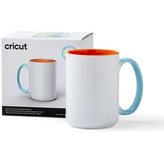 Cricut 2009398 abgeschrägte Keramiktasse, ct BEV Keramikbecher, blanko, 425 ml, 1 Stück, Riff, 15 oz