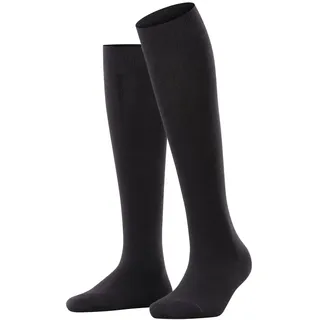 ESPRIT Damen Kniestrümpfe Basic Pure W Kh Baumwolle mit Komfortbund 1 Paar, Schwarz Black 3000, 35-38