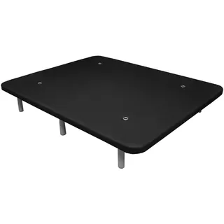 DUÉRMETE ONLINE - Super verstärkt, 3D-Polsterung, hohe Stabilität mit 5 Querstangen und 6 Metallbeine mit 27 cm, 90 x 190 cm, Schwarz