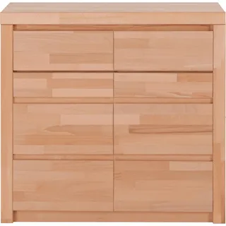 Home Affaire Kommode HOME AFFAIRE "Silkeborg", beige (kernbuche teilmassiv), Holzwerkstoff Kernbuchefarben (Korpus)/ Massivholz Kernbuche (Front), Holz teilmassiv, Sideboards, Kommode, Breite 90 cm
