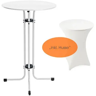 Estexo Stehtisch Bistrotisch Tisch Ø 70 cm inkl. Husse