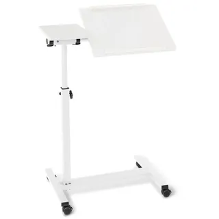 aktivshop Bett- und Beistelltisch, höhenverstellbar 73-118 cm, mit Rollen, weiß