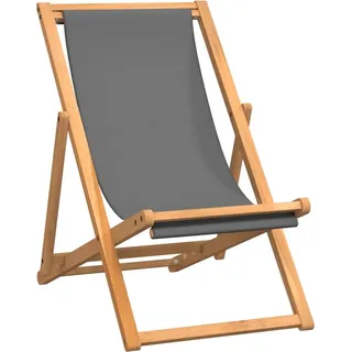 vidaXL Klappstuhl aus massivem Teakholz, grau - Grau