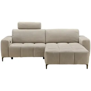 Carryhome Ecksofa , Beige , Textil , Ottomane rechts, L-Form , 246x165 cm , Relaxfunktion, seitenverkehrt erhältlich, Rücken echt , Wohnzimmer, Sofas & Couches, Wohnlandschaften, Ecksofas