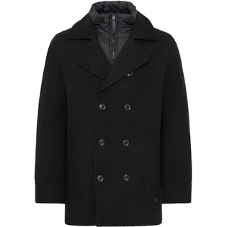 Wollmantel INDICODE "Wollmantel IDLuxeno", Herren, Gr. XXL, schwarz, Obermaterial: 50% Wolle mw. 50% Polyester PES., Mäntel Wollmantel