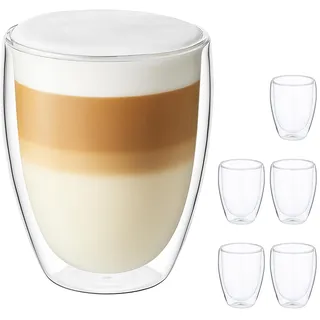 Relaxdays Latte Macchiato Glas 0,35 l 6 St.