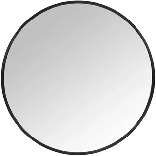 Relaxdays runder Spiegel, Ø 50 cm, mit Rahmen, Wandspiegel für Flur, Bad, Wohnzimmer, Flurspiegel zum Aufhängen, schwarz