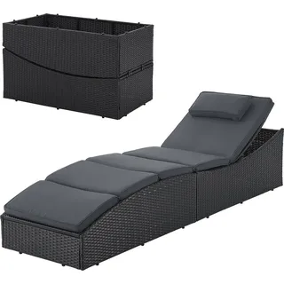 Juskys Lamia Sonnenliege klappbar 0 x 0 x 0 cm Schwarz
