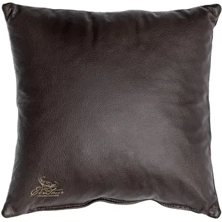 Centaur - Deko Lederkissen 40 x 40 cm für Sofa oder Schlafzimmer Chocolate - Echt Leder Kissen Echtleder Sofakissen Lederoptik