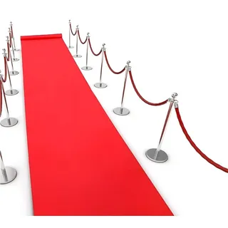 Umllpet Roter Teppich Läufer, 10M Studio Rot Teppich, Party Hochzeit VIP Event Teppich, Rutschfester Gangläufer, Empfangsteppich Messeteppich Lang Teppich für Party, Zeremonie, Hochzeit Dekoration