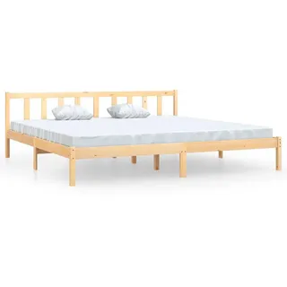 vidaXL Massivholzbett Kiefer 180/200 Cm , Braun , Holz , vollmassiv , Rechteckig , 180x200 cm , Schlafzimmer, Betten