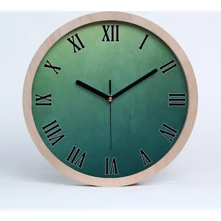 Holzuhr 25fi cm wanduhr - schwarze Spitzen - maritimes gradient - Bunt