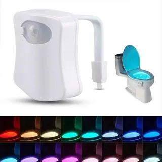 LED-Lampen für Toiletten, 16 Farben, Nachttischlampe, LED-Beleuchtung für Badezimmer und Toiletten, batteriebetrieben. - Weiß