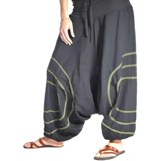 Haremshose "Cercles" - Pumphose - Aladinhose - Pluderhose - Freizeithose - für Damen, grün S/M - Grün