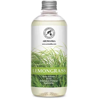Raumduft Nachfüller Lemongrass - Zitronengras 500ml - Nachfüllflasche mit Naturreinem Ätherischen Lemongras Öl - Intensiv & Langanhaltend Natürlicher fur Raum - Küche - Bester Raumlufterfrischer
