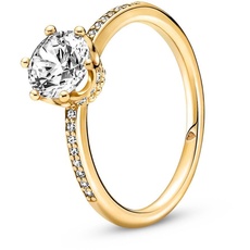 Bild SHINE Ring "funkelnde Krone" gelbvergoldet, Zirkonia 168289C01 48