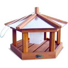 HABAU Vogelhaus Kohlmeiste aus Holz - Futterhaus zum Aufhängen mit Futtersilo