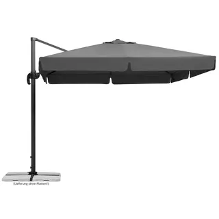 Schneider Sonnenschirm Rhodos, anthrazit, 300 x 300 cm quadratisch, 782-15, Gestell Alu/Stahl, Bespannung Polyester, 24 kg, Anthrazit