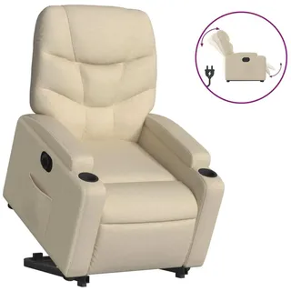 vidaXL Relaxsessel mit Aufstehhilfe Elektrisch Creme Stoff - Creme