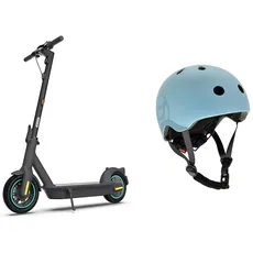 Segway-Ninebot MAX G30D II, E Scooter mit Straßenzulassung für Erwachsene, max. 20 km/h Geschwindigkeit, 65 km Reichweite, Lange Reichweite & Scoot & Ride Kinder Fahrradhelm, Steel, 51 bis 55cm