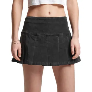 Superdry Vintage Cord Pleat Mini Rock - Bison Black - XS