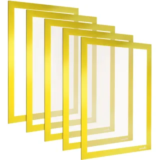 POPPSTAR Magnetrahmen A4 magnetisch mit Magnetverschluss, gelb, 5 Stück