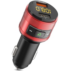 ZeaLife Bluetooth FM Transmitter, Auto Handy Adapter Musik mit 2 USB Anschlüsse und Freisprecheinrichtung, QC3.0 Bluetooth Adapter Auto Wireless Radio Transmitter, Unterstützt 64G USB Stick