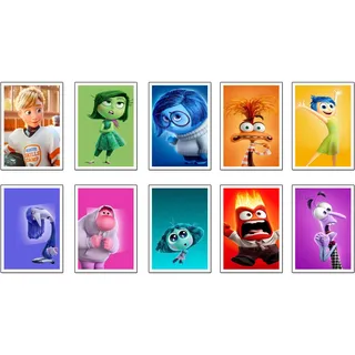 DKORARTE Set mit 10 Holzbildern, Dekoration für modernes Wohnzimmer, Schlafzimmer, Kinderzimmer, Rückseite (Inside Out) mit Metallaufhängern (38 x 29 cm pro Bild)