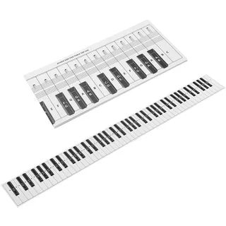 Übungsklaviertastatur Notentabelle 88 Tasten Übungsvergleichstabelle Tragbares Beschichtetes Papier Wasserdicht für Hinter Den Klaviertasten