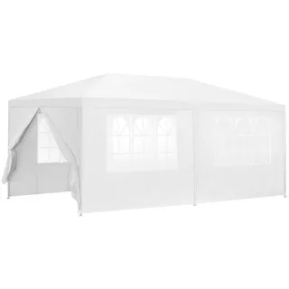 casa.pro Partezelt 3 x 3 m inkl. 4 Seitenteile Weiß