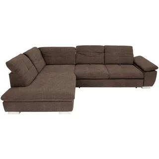 Xora Ecksofa , Dunkelbraun , Textil , Ottomane links, L-Form , 313x242 cm , Goldenes M , Typenauswahl, Bettkasten erhältlich, Fußauswahl, Stoffauswahl, Armteilvarianten, seitenverkehrt erhältlich, Bettfunktion erhältlich, Hocker erhältlich, Rücken echt , Wohnzimmer, Sofas & Couches, Wohnlandschaften, Ecksofas