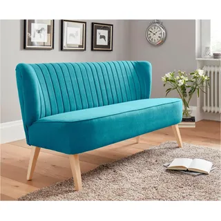 Home Affaire 2-Sitzer "Campi", 140x81x67 cm Luxus-Microfaser blau (petrol), 2-Sitzer bequemes Küchensofa, frei im Raum stellbar