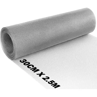 BLOSTM 304 Edelstahl Drahtgitter Rolle - 30cm x 2,5m | Rostfreies Feines Metallgitter für Lüftungsschlitze, Ziegelsteine, Fenster, Hält Nagetiere, Insekten und Schädlinge