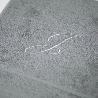 Caleffi Besticktes Gästetuch, Baumwolle, Grau, Standard, 71642