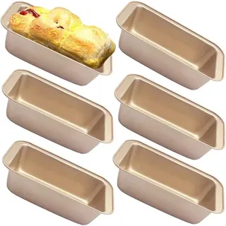 6 Teile Brot Pfanne Laib Pfanne für Backen Laib Backform Set (Golden
