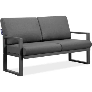 Konsimo Konsimo® Gartensofa "FRENA", Anthrazit/Grau, Stahl/Schaumstoff/Stoff, Loft, 130x65x60cm - Dunkelgrau