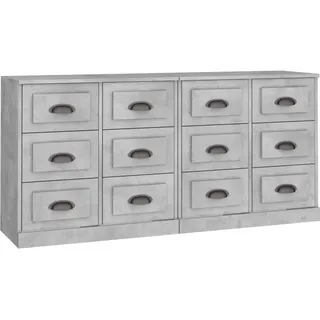 Sideboards 2 Stk. Betongrau Holzwerkstoff - Grau
