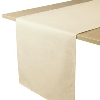 Decomira Tischläufer wasserabweisend Leinen-Optik - Fleckschutz, abwaschbar - Als Garten-Tischdecke Outdoor für Esstisch - Natur Beige - 40x220 cm