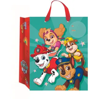 Danilo Promotions Limited Paw Patrol Jungen Geschenktüte, perfekt für Geburtstagsjungen jeden Alters, Paw Patrol Geschenktüte, offiziell lizenziert und verantwortungsvoll Ressourciert, Größe 33 x 26 x