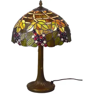 Tischleuchte Corina Echtglas Tiffany Stil Lampe Nachttischleuchte Höhe 47cm - Bunt