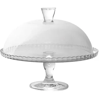 SWEET HOME Varotto & Co. Runder Kuchenstand im Glas mit Cloche aus Glas cod.2195200 cm 28h diam.32