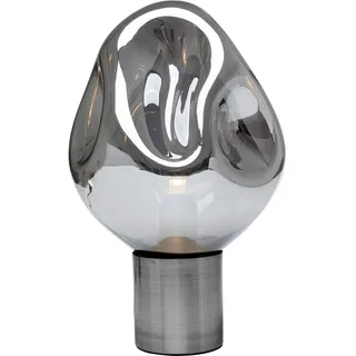 Kare Design Tischlampe Supernova Smoky, 38cm Höhe, Silber, Schwarz, Glas, Stahl, Moderne Tischleuchte, Schlafzimmer, keine Leuchtmittel inklusive, 38x25x25 cm (HxBxT)