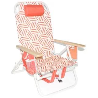 Lifetime Garden Campingstuhl Faltbar - Strandstuhl mit Tragegurten - Klappstuhl bis 110kg - Faltstuhl mit Kopfkissen - Faltbarer Angelstuhl - 61 x 61 x 81 cm - Polyester - Rosa